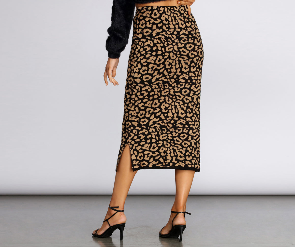 Live For The Leopard Print Midi Skirt