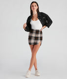 Seasonal Plaid Crepe Mini Skirt provides a stylish start to creating your best summer outfits of the season with on-trend details for 2023!