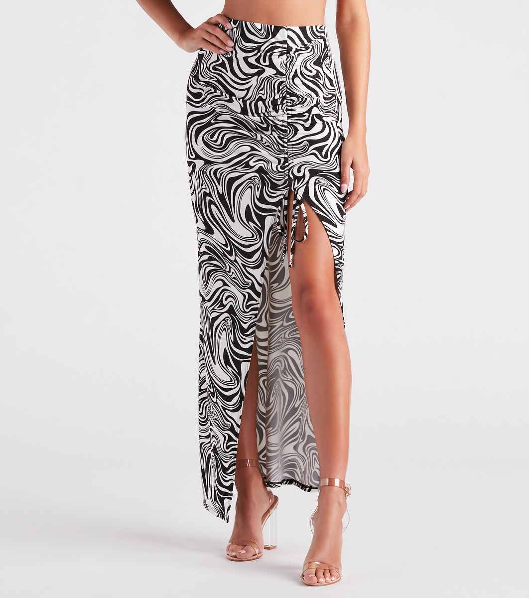 Standout Style Swirl Print Maxi Skirt