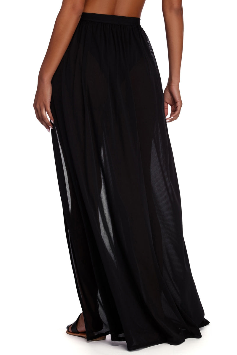 Tie Waist Mesh Maxi Skirt & Windsor