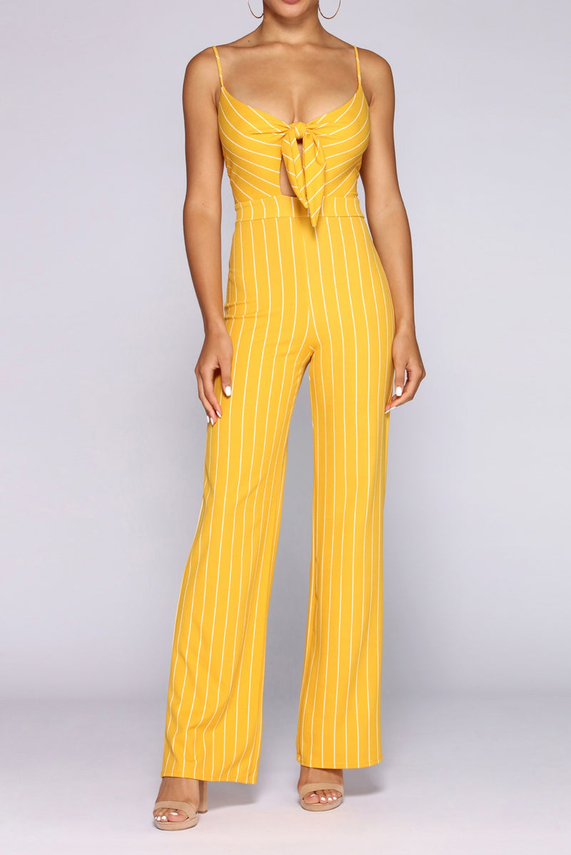 Striped all in store one jumpsuit