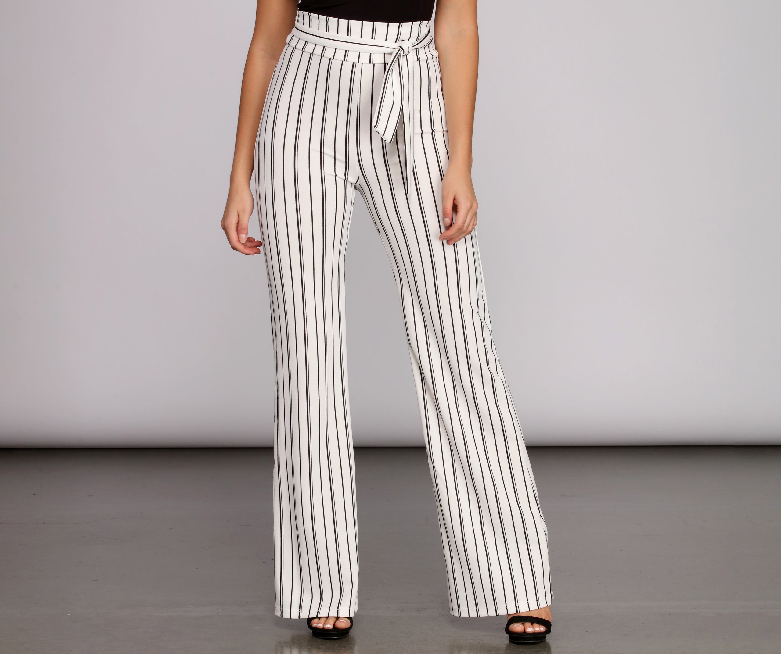 Tie up shops waist pants