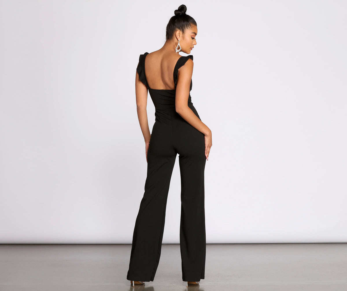 Ruffle Mode Sleek Jumpsuit