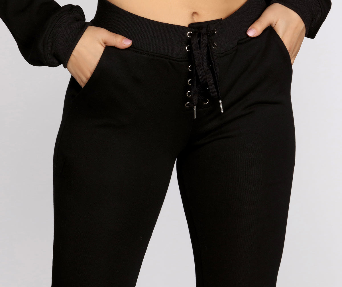 C Logo High-Waisted Joggers