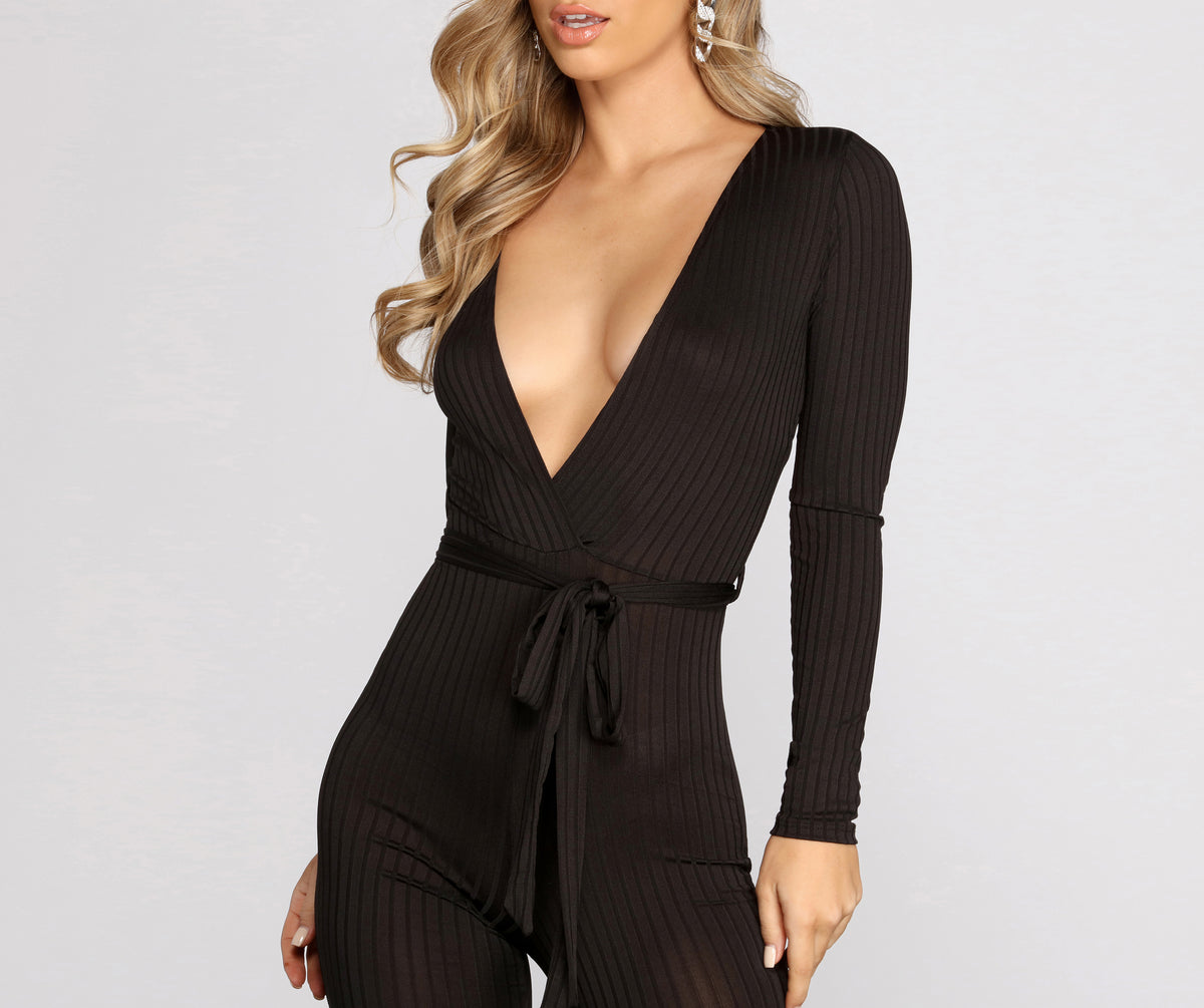 Tied With Class Ribbed Jumpsuit