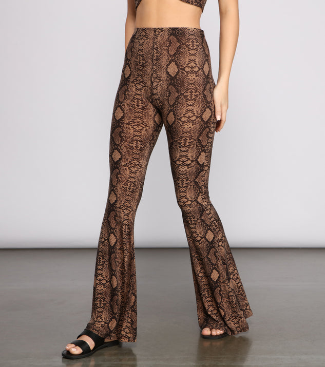 Charming And Chic Snake Print Flared Pants & Windsor