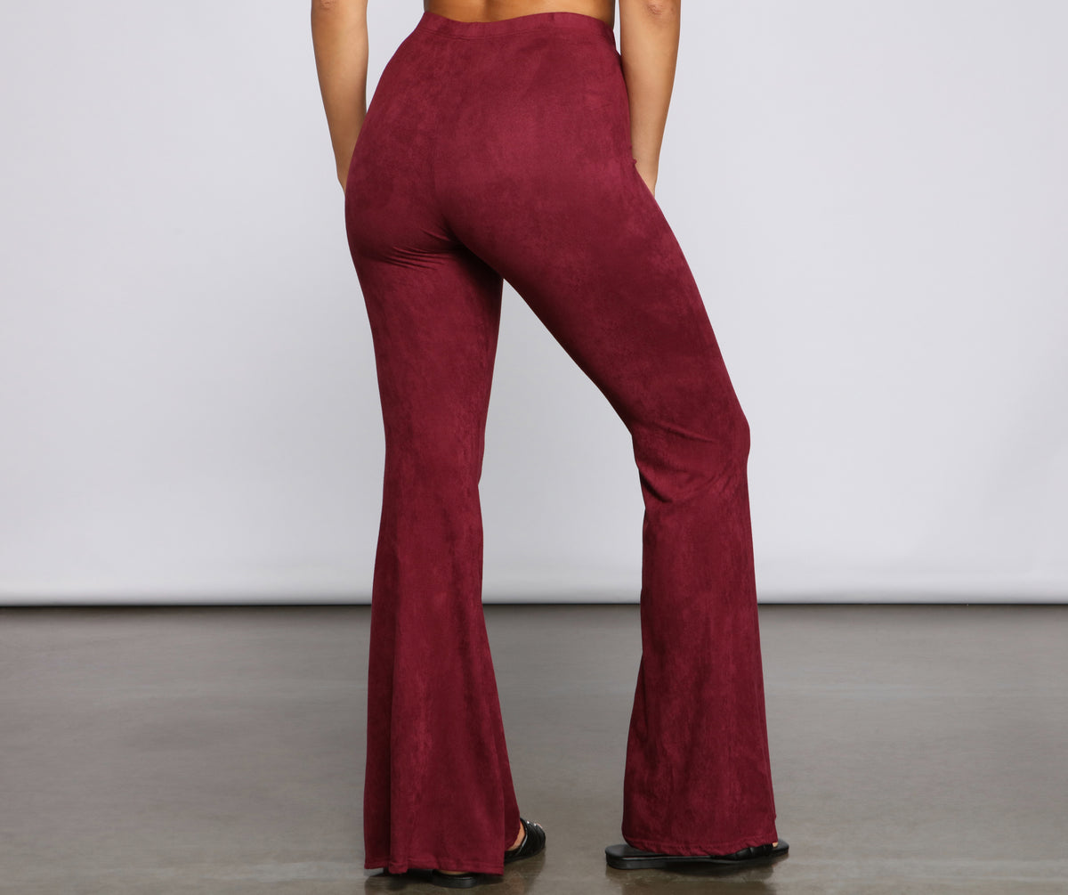 Windsor All That Flare Faux Suede Pants