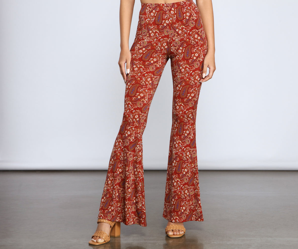 Paisley Princess Boho Flare Pants