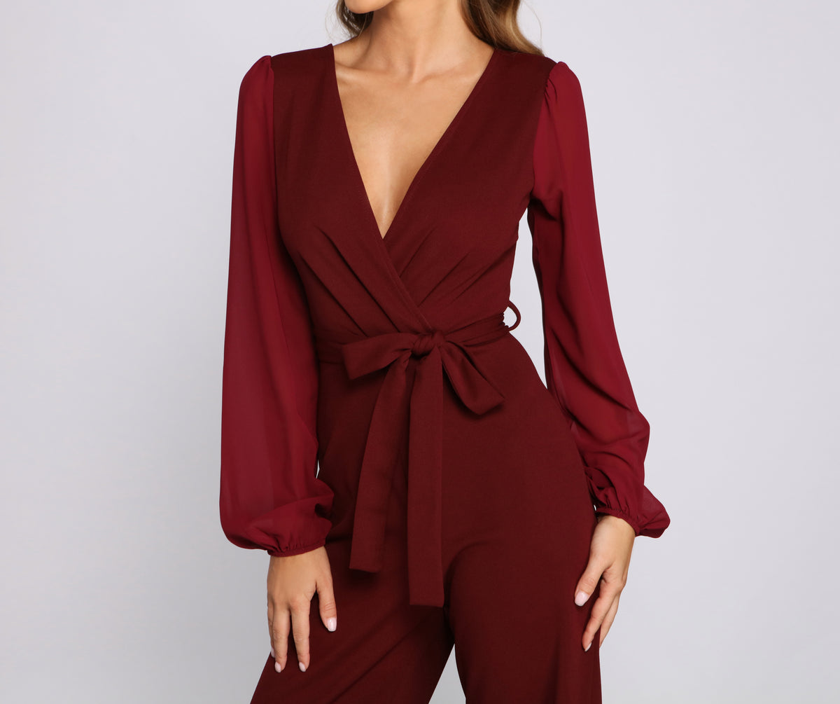 Msk Embellished Chiffon-Overlay Jumpsuit | CoolSprings Galleria