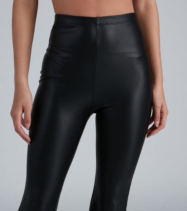Buy Friends Like These Black Black Faux Leather Flare Leggings from the  Next UK online shop
