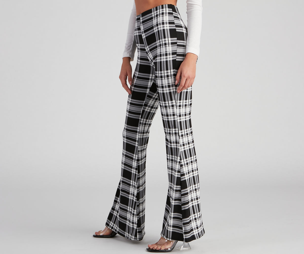 Mad About Plaid Flare Pants