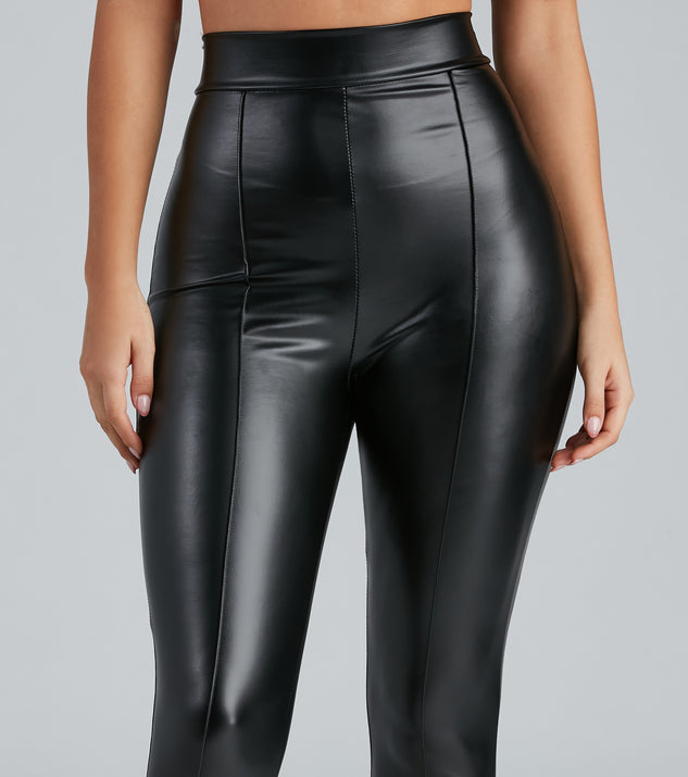 Leather Look Shapewear Leggings  High-Waisted – LUXESÓ CLOTHING