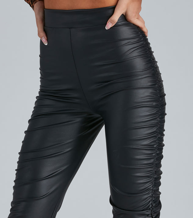 LIMITED COLLECTION Plus Size Black Faux Leather Wrap Waist Leggings