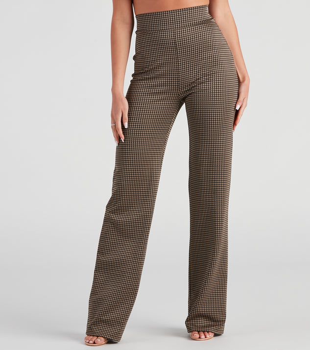 High-Rise Houndstooth Ankle City Legging Pant