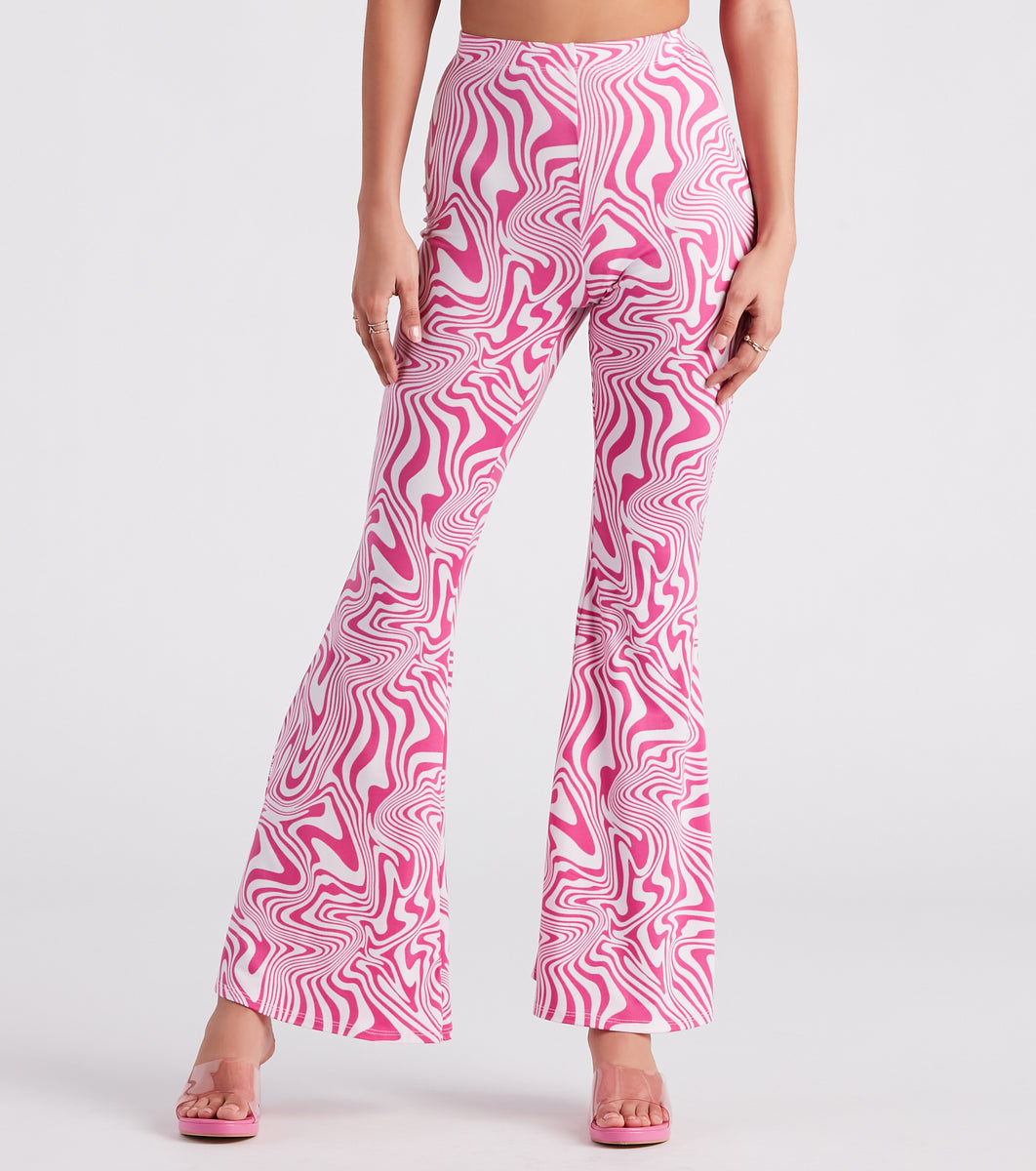 Zebra Print Flare Pants