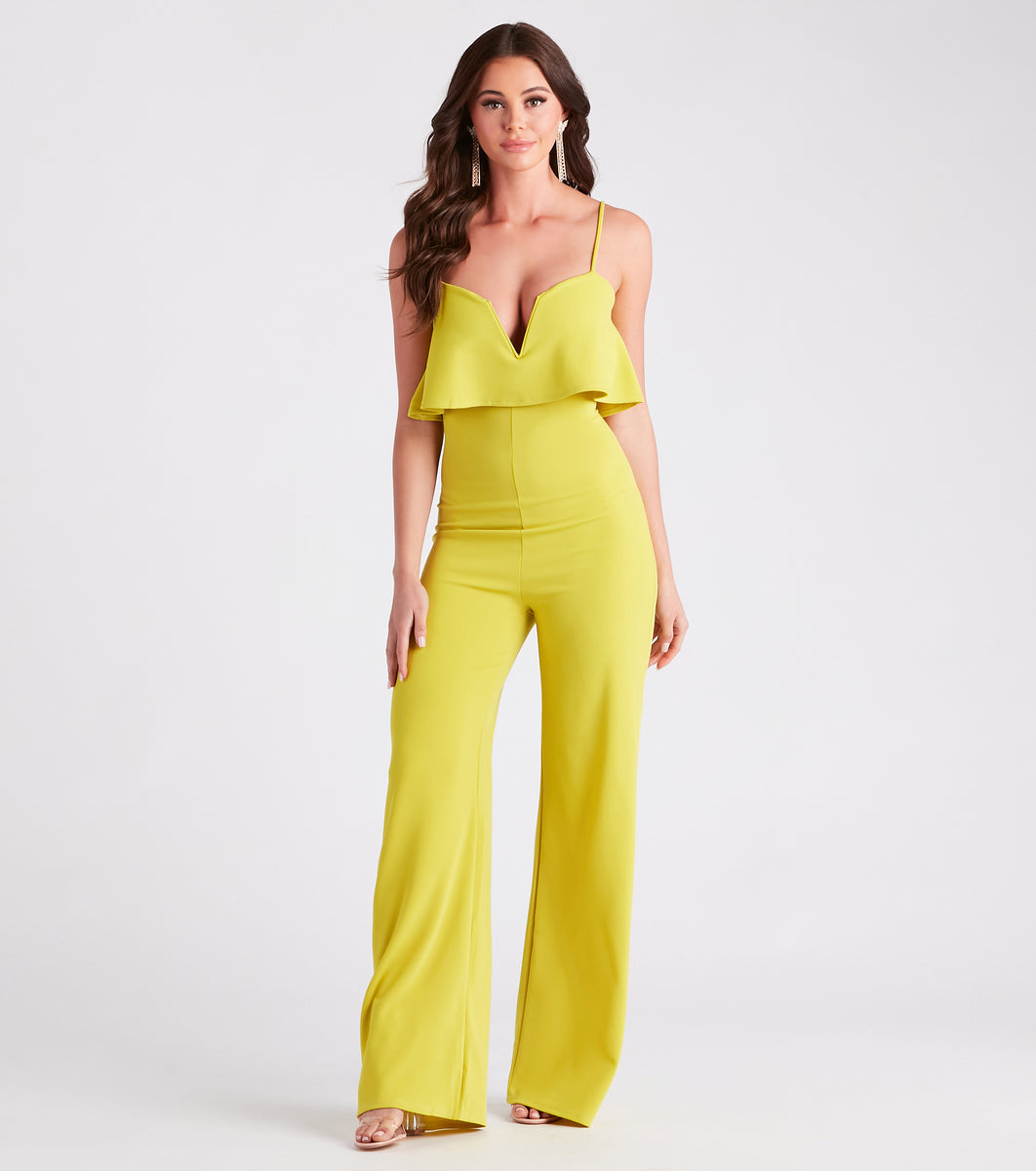 LOFT Beach Ruched Wide Leg Jumpsuit