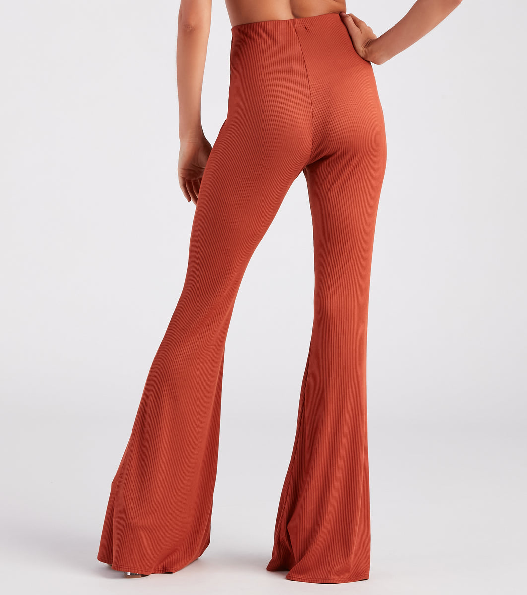 Windsor On A Flare High-Rise Knit Pants