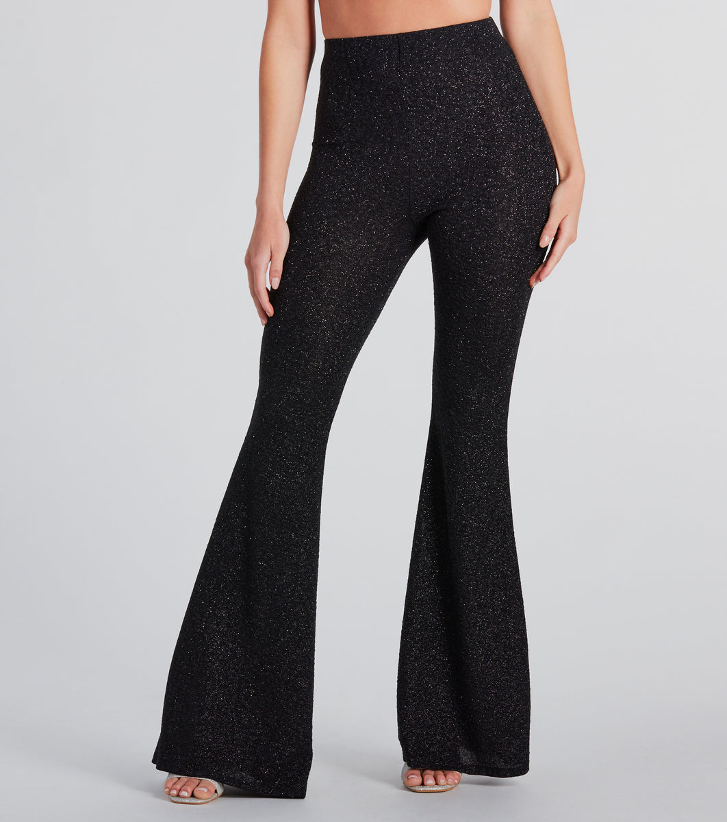 Dose Of Glitter High-Rise Flare Pants