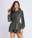 Glitter Knit Skater Romper for 2022 festival outfits, festival dress, outfits for raves, concert outfits, and/or club outfits