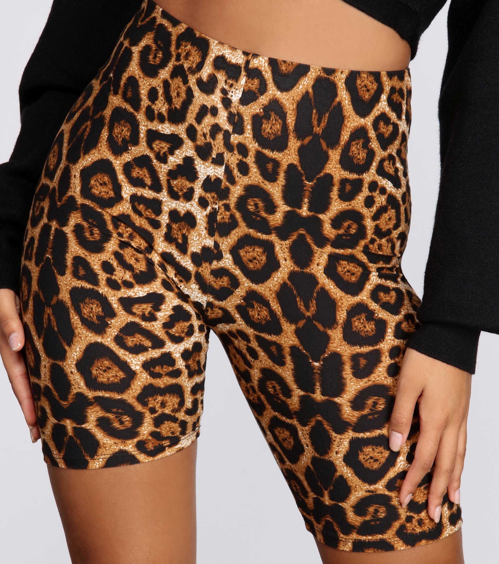 motel leopard print bike short