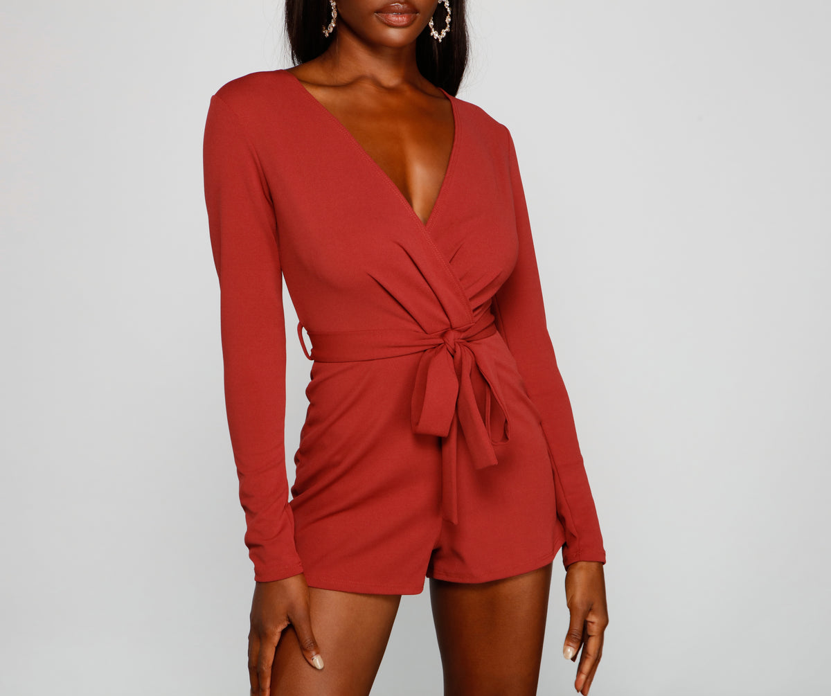 Wrapped Glamour Surplice Romper