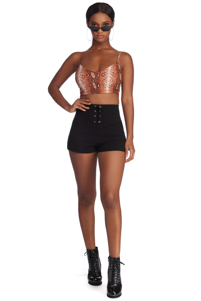 Lace Up Ponte Shorts