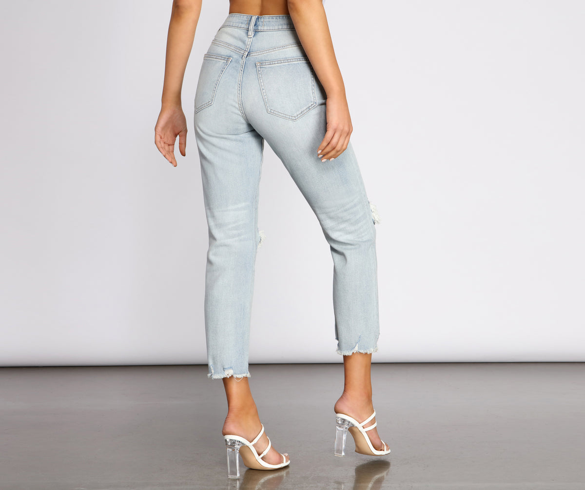 Ally Super High Rise Straight Cropped Jeans