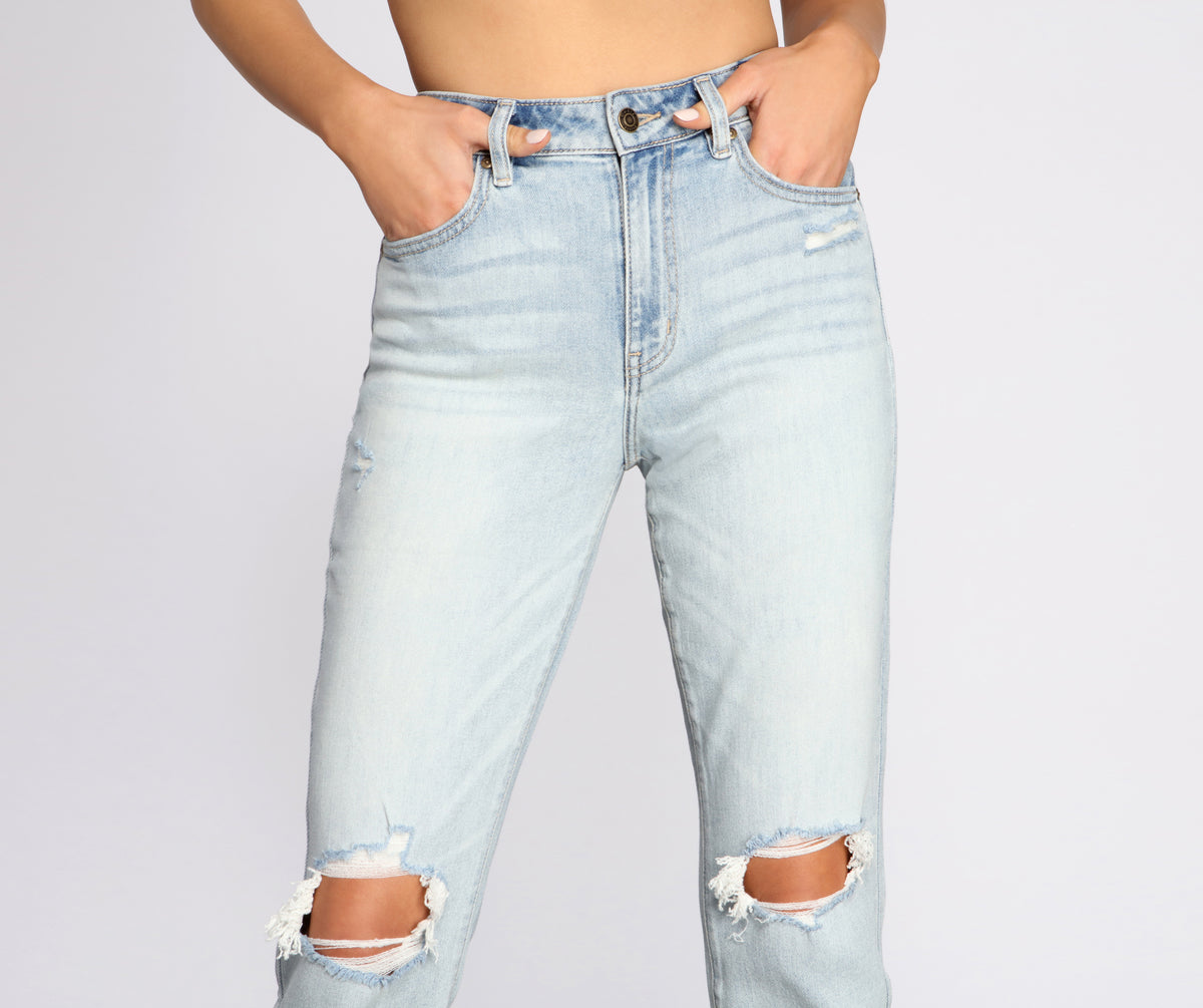Ally Super High Rise Straight Cropped Jeans