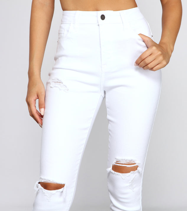 The Classic Distressed High Rise Skinny Jeans & Windsor