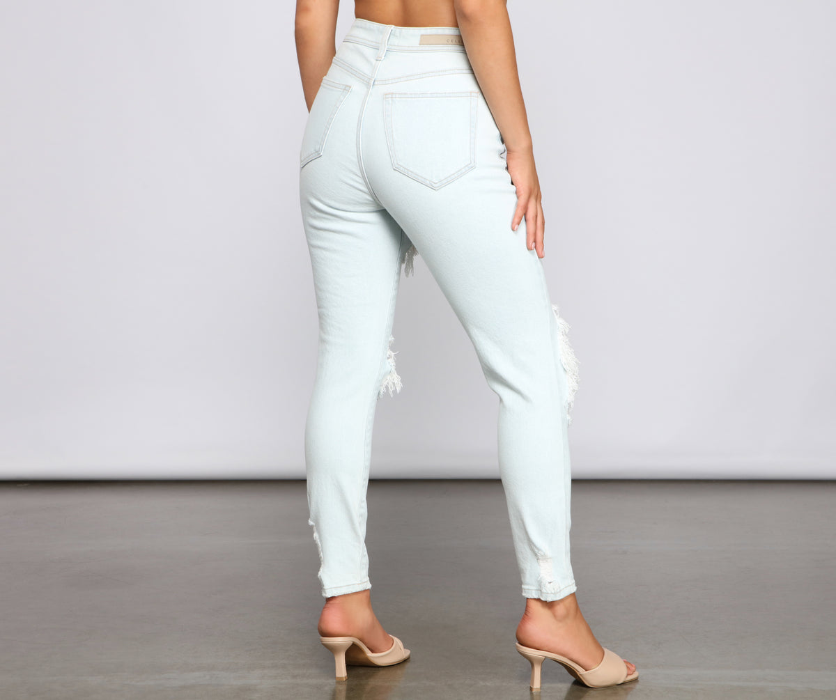 On Edge High Rise Destructed Skinny Jeans