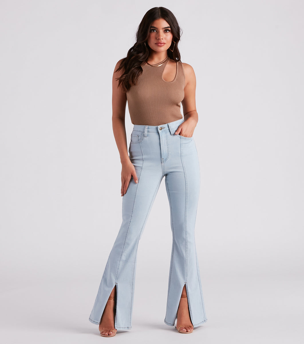 Flared High Crop Jeans