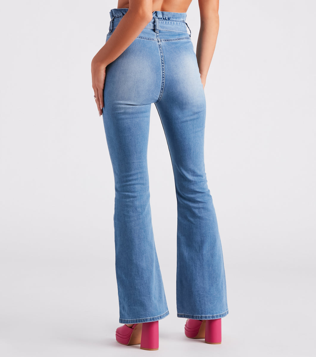 Pep Me Up Paperbag Flare Denim Jeans & Windsor