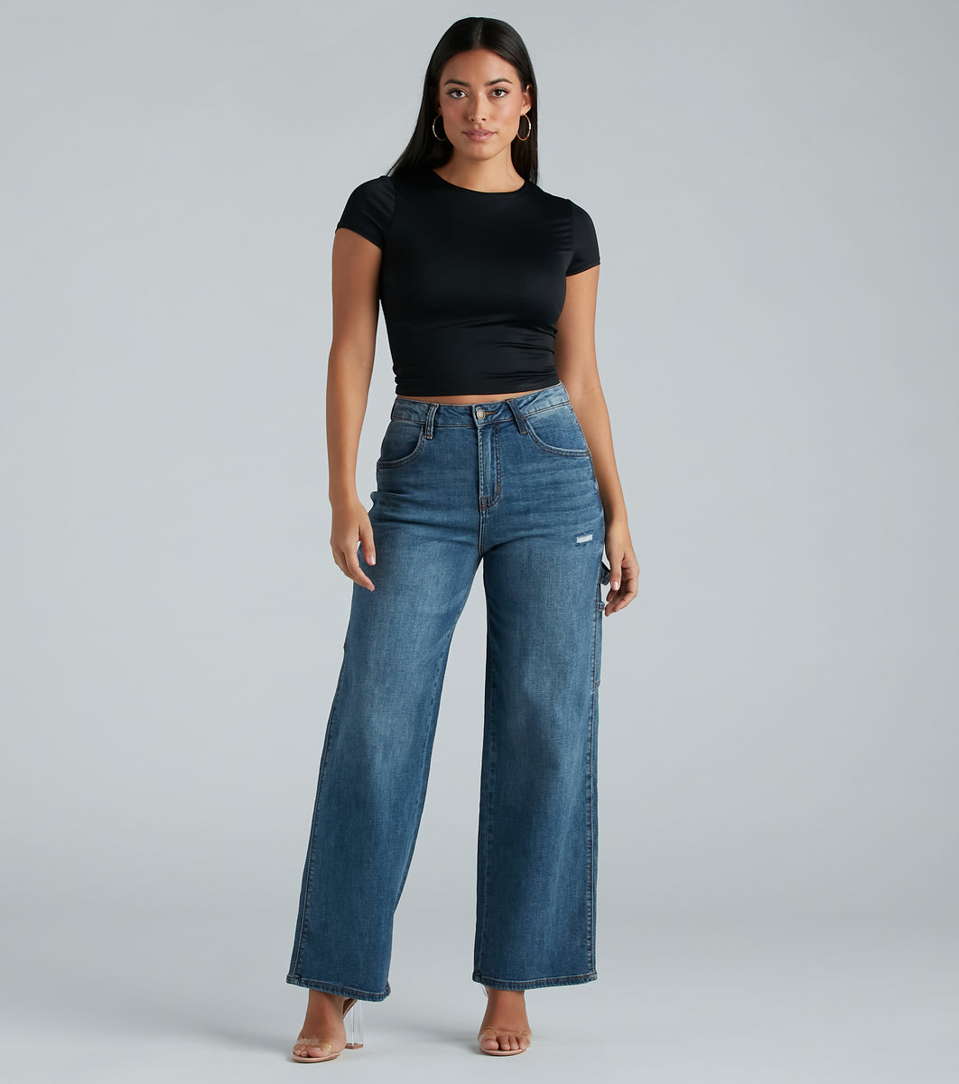 Trish Cargo Wide-Leg Jeans by Windsor Denim