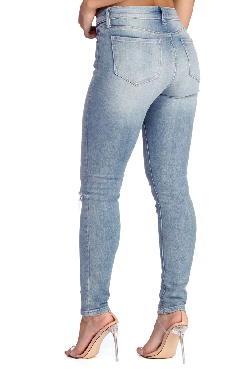 Mid Rise Skinny Crop Jeans