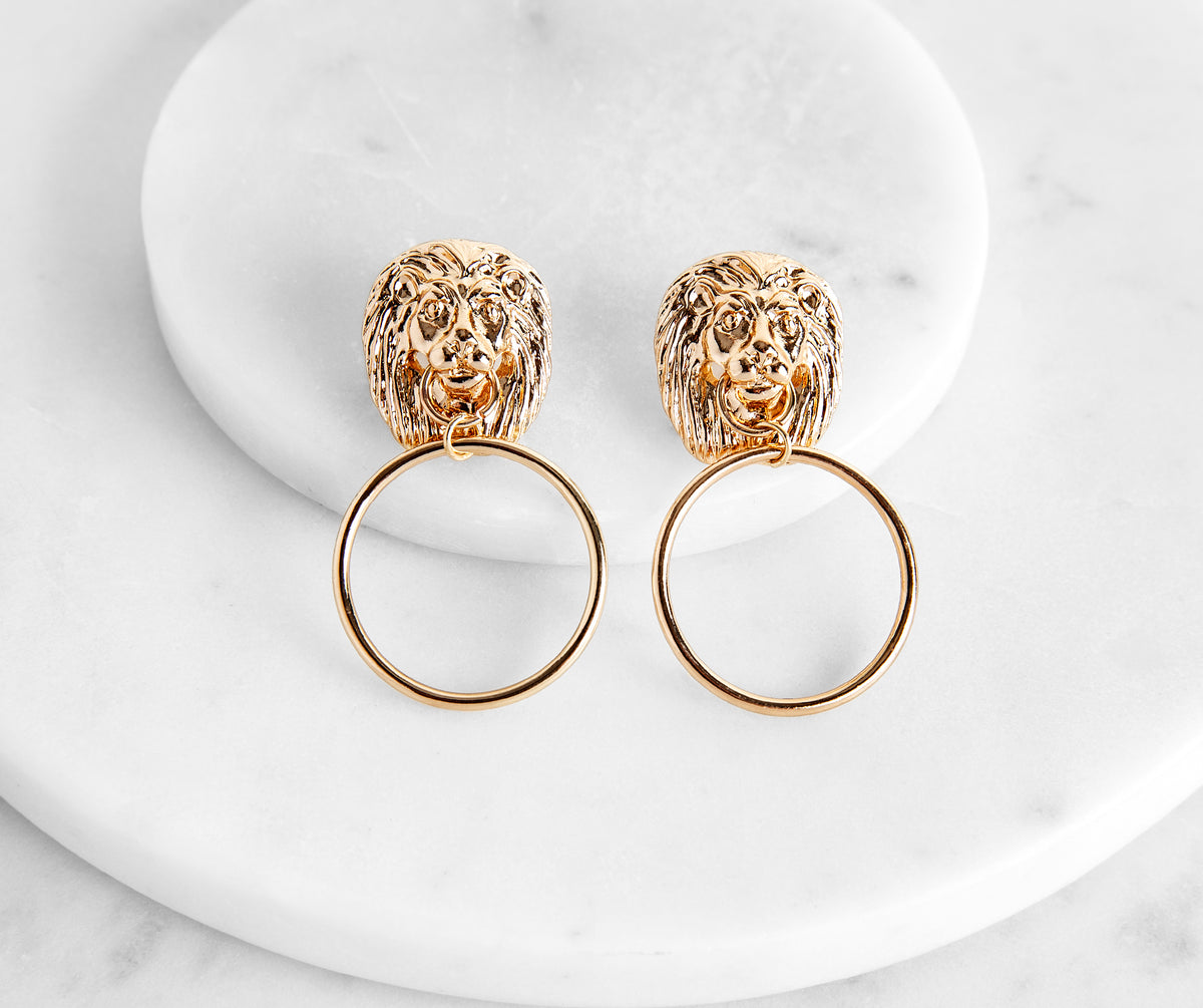 Lion Door Knocker Earrings