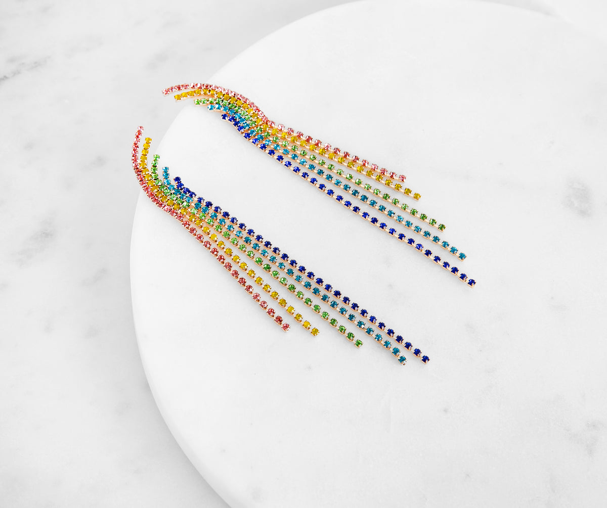 Rainbow Fringe Earrings