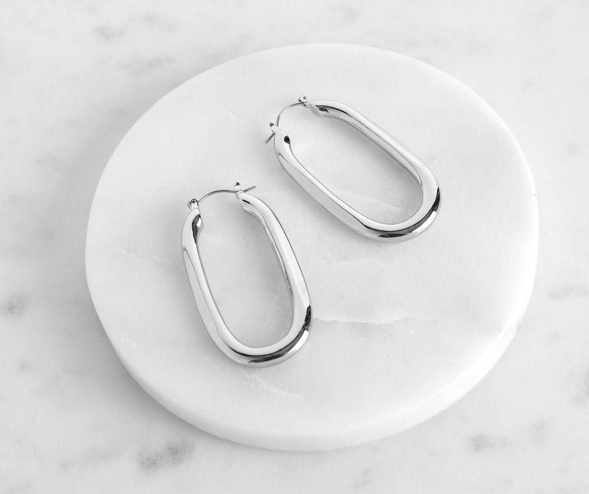 Trendy Oval Hoop Earrings