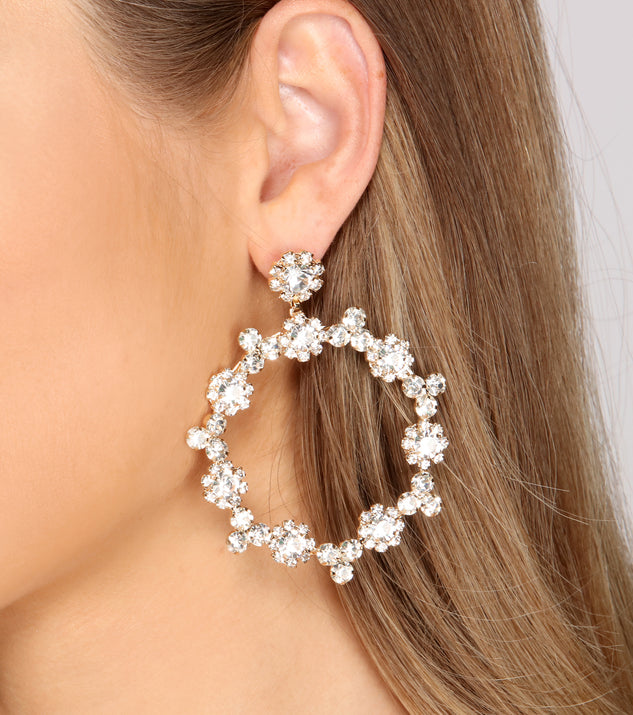 Oh So Flashy Rhinestone Hoop Earrings (Silver) · NanaMacs