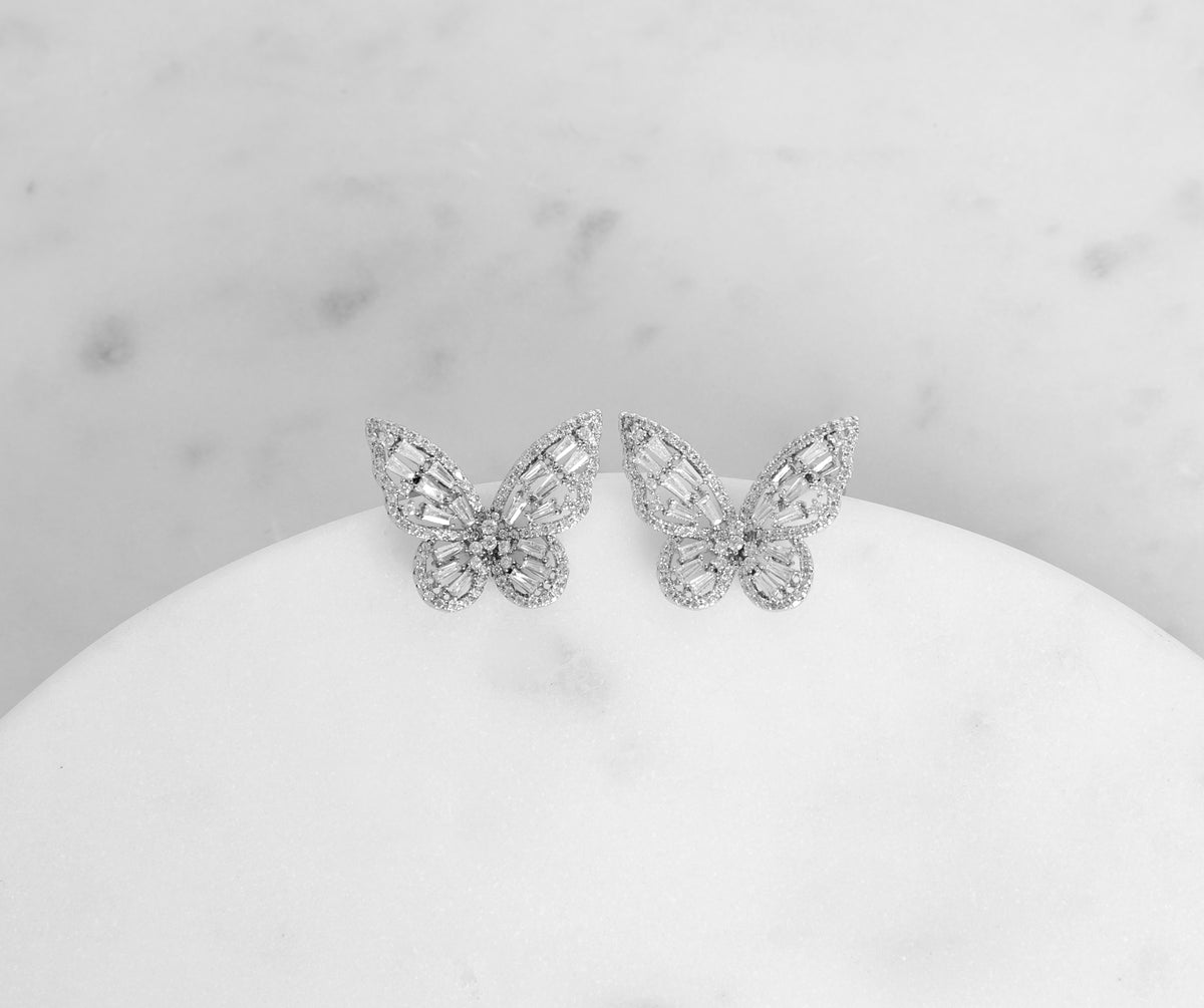 Butterfly Fly Away Cubic Zirconia Studs