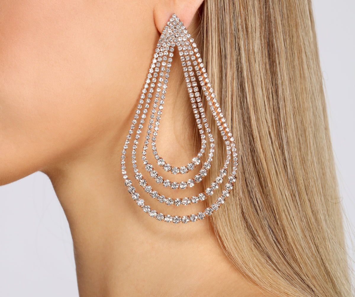 Livin' Large Rhinestone Teardrop Earrings