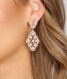 Rhinestone And Pearl Chandelier Earrings