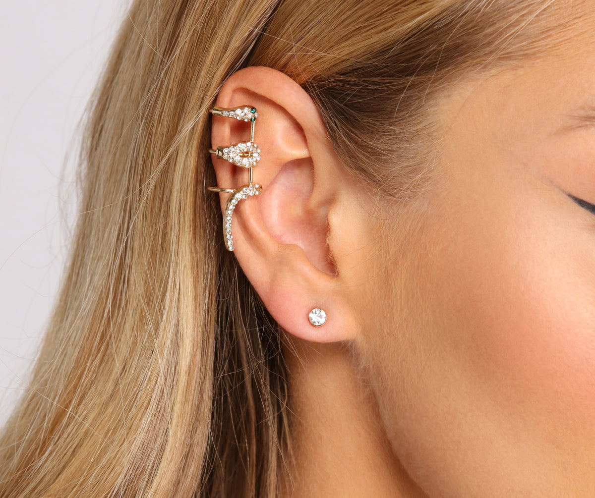 Snake Crawler And Rhinestone Studs