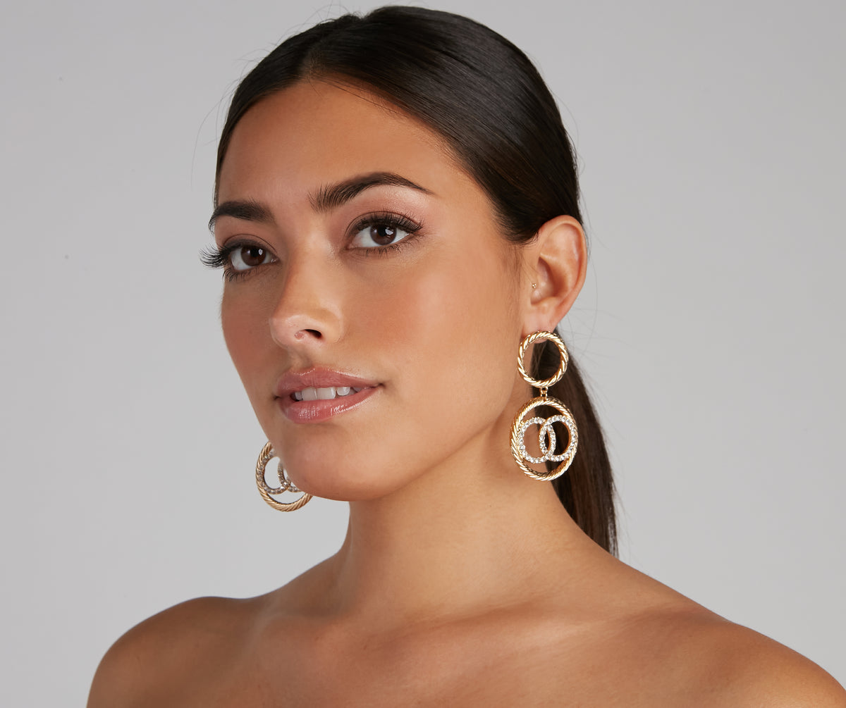 Luxe Radiance Hoop Statement Earrings