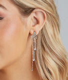 Drops Of Sparkle Curve Fringe Earrings
