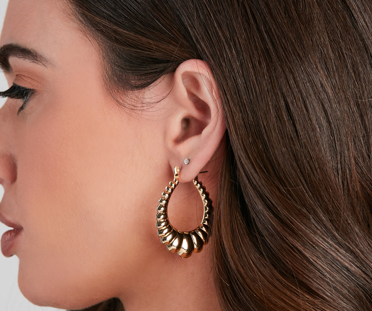 Gold Plated Teardrop Hoops