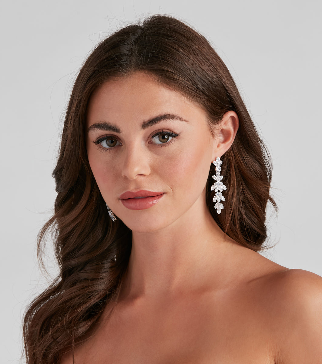 Sparkling Gem CZ Duster Earrings