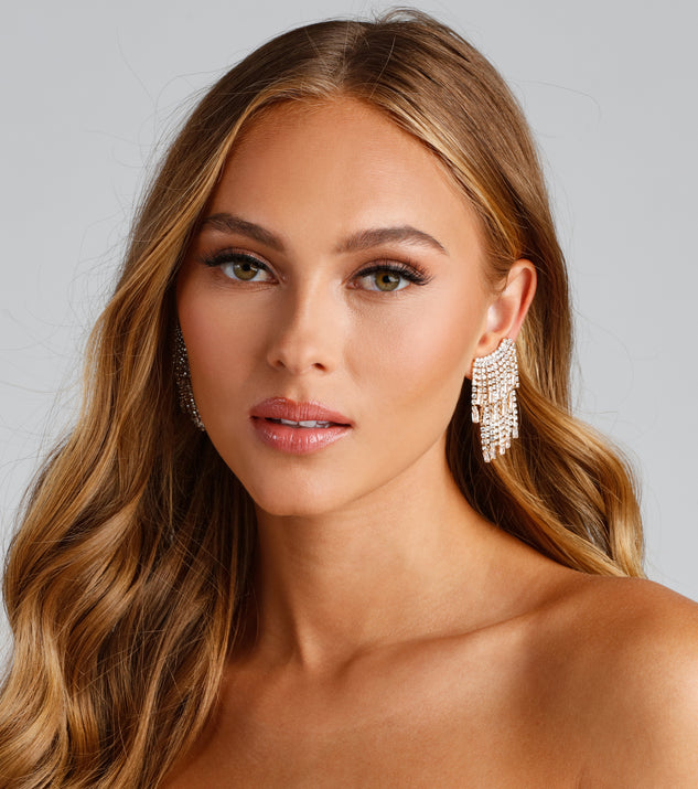 Angelic Glam Baguette Fringe Ear Cuff for 2022 festival outfits, festival dress, outfits for raves, concert outfits, and/or club outfits