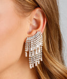 Angelic Glam Baguette Fringe Ear Cuff for 2022 festival outfits, festival dress, outfits for raves, concert outfits, and/or club outfits