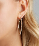 Sleek Sparkle Rhinestone Oval Hoop Earrings