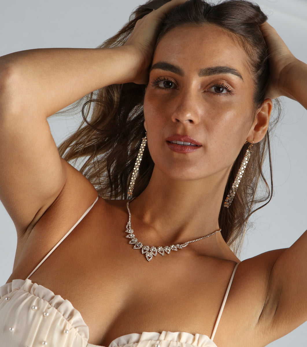 Catch The Light Rhinestone Fringe Earrings